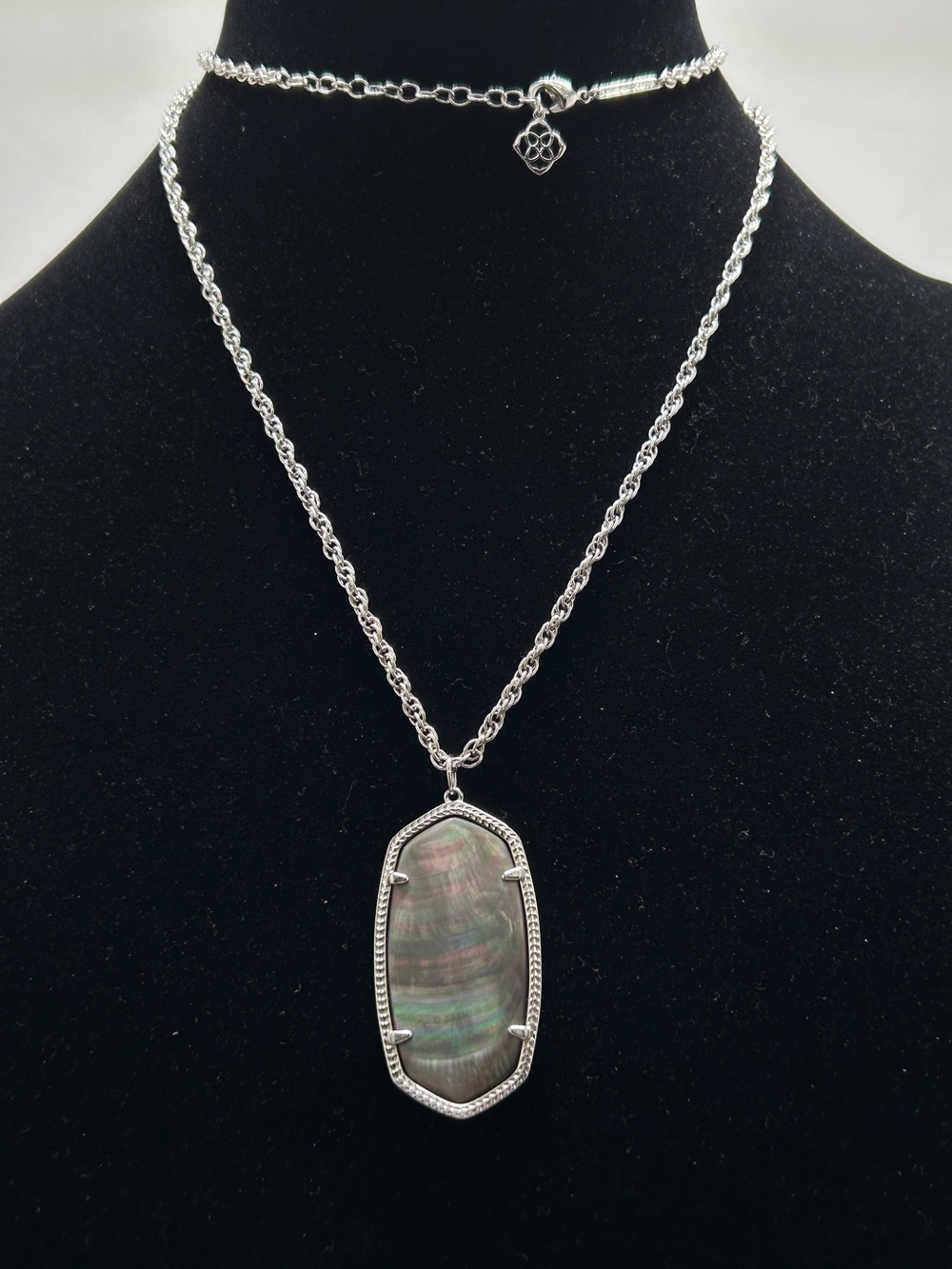 Kendra Scott, Rayne, Long Silver And Abalone Necklace